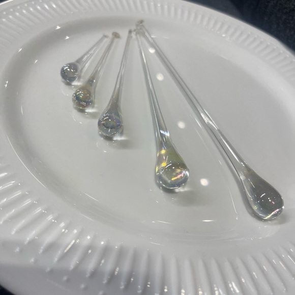 Other - Iridescent Crystal Rain Drop Ornaments - Set of 5